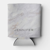 Elegant grijs en beige marmeren ontwerp blikjeskoeler (Voorkant)