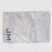 Elegant grijs en beige marmeren ontwerp golfhanddoek (Horizontaal)