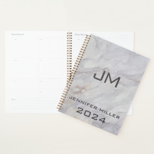 Elegant grijs en beige marmeren ontwerp planner (Display)