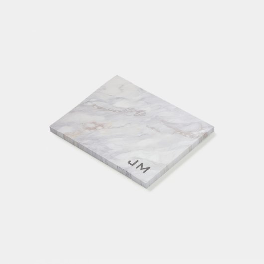 Elegant grijs en beige marmeren ontwerp post-it® notes (Schuin)