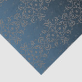 Elegant grijs en blauw metallisch Damaspatroon Tissuepapier (Detail)