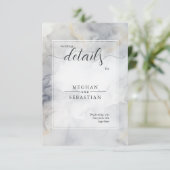 Elegant Grijs en Bord Goud Zachte Wolken Informatiekaartje (Staand voorkant)