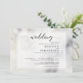 Elegant Grijs en Bord Goud Zachte Wolken Kaart (Staand voorkant)