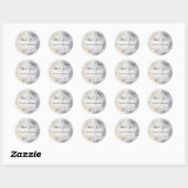 Elegant Grijs en Bord Goud Zachte Wolken Ronde Sticker (Vel)