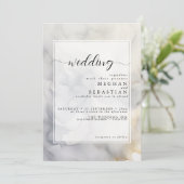 Elegant Grijs en Bord Gouden Zachte Wolk Kaart (Staand voorkant)