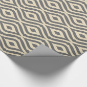 Elegant grijs en crème modern geometrisch patroon cadeaupapier (Hoek)