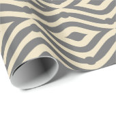Elegant grijs en crème modern geometrisch patroon cadeaupapier (Rol Hoek)