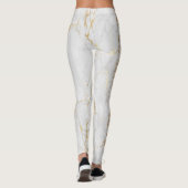 Elegant grijs en goud actief draag leggings (Achterkant)