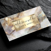 Elegant grijs en goud Waterverf marmer Visitekaartje