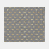 Elegant grijs en gouden anananasslpatroon fleece deken (Voorkant (Horizontaal))