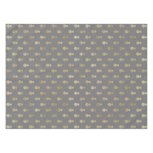 Elegant grijs en gouden anananasslpatroon tafelkleed (Voorkant (Horizontaal))