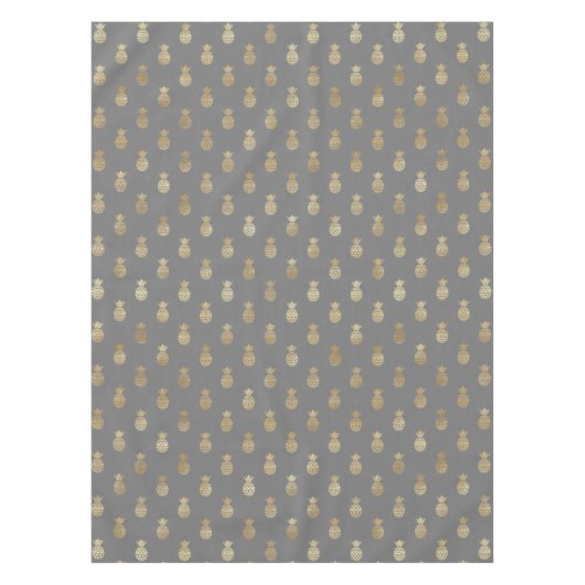 Elegant grijs en gouden anananasslpatroon tafelkleed (Voorkant)