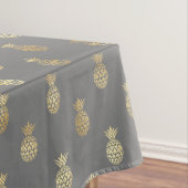 Elegant grijs en gouden anananasslpatroon tafelkleed (Voorbeeld)