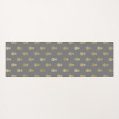Elegant grijs en gouden anananasslpatroon yogamat (Achterkant (horizontaal))