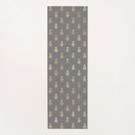 Elegant grijs en gouden anananasslpatroon yogamat (Voorkant)