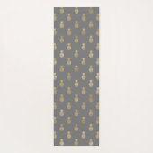 Elegant grijs en gouden anananasslpatroon yogamat (Achterkant)