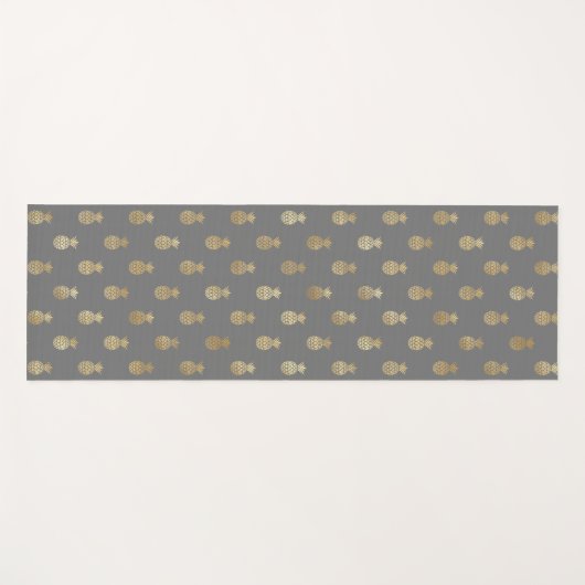 Elegant grijs en gouden anananasslpatroon yogamat (Voorkant (horizontaal))