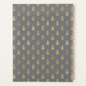 Elegant grijs en gouden ananas op maat planner (Achterkant)