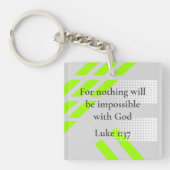 Elegant grijs en groen Abstract – Luke Bible Verse Sleutelhanger (Voorkant)