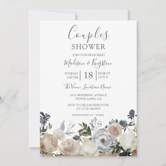 Elegant grijs en peren — schoeisel uitnodigen kaart (Voorkant)