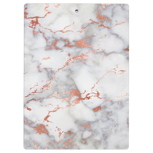 Elegant grijs en roos gouden marmeren patroon klembord (Achterkant)