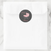 Elegant grijs en roze Baby showers Sticker (Tas)
