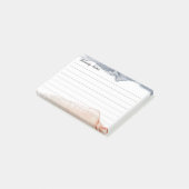 Elegant grijs en roze, speciaal uitgelijnde waterk post-it® notes (Schuin)