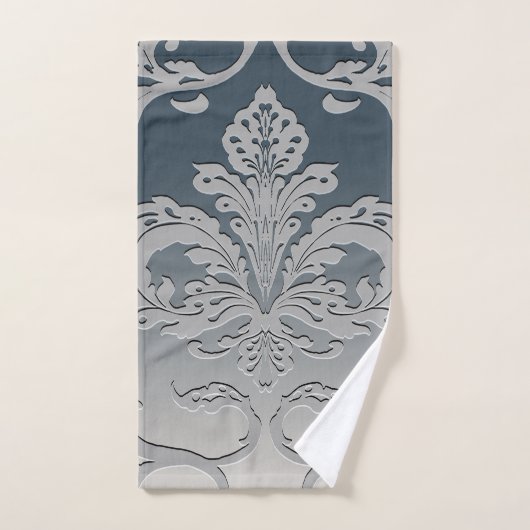 Elegant grijs en Taupe Royal Damask Bad Handdoek (Handdoek)