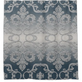 Elegant grijs en Taupe Royal Damask Douchegordijn (Voorkant)
