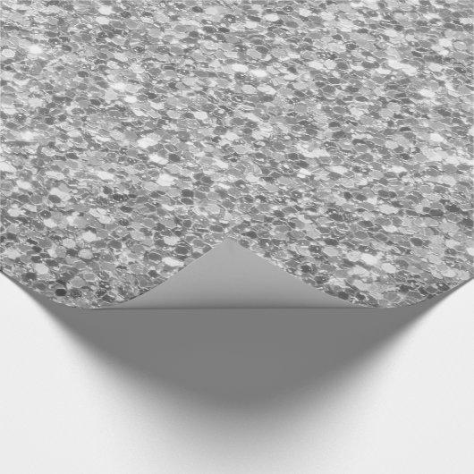 Elegant grijs en wit accenten glitter patroon cadeaupapier (Hoek)