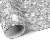 Elegant grijs en wit accenten glitter patroon cadeaupapier (Rol Hoek)