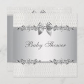 Elegant grijs en wit Baby shower Kaart (Voorkant / Achterkant)