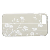 Elegant Grijs en Wit Bloemen Case-Mate iPhone Case (Achterkant (Horizontaal))
