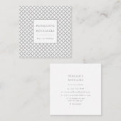 Elegant grijs en wit geometrisch vierkante visitekaartje (Voorkant / Achterkant)