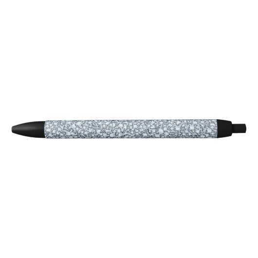 Elegant grijs en wit glitter zwarte inkt pen (Voorkant)