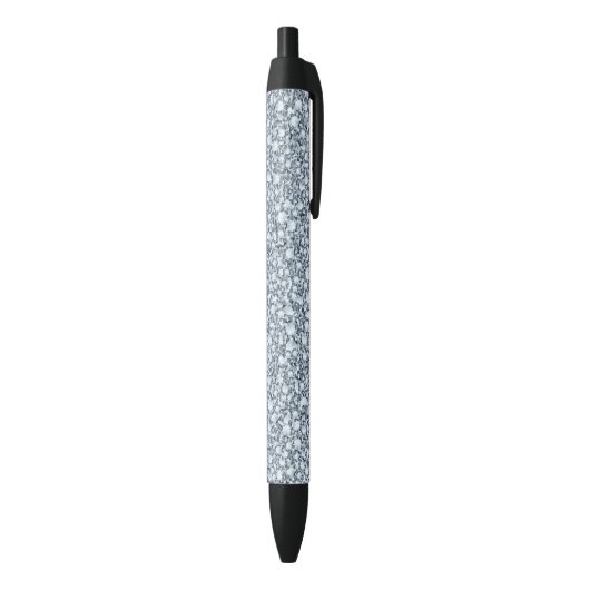Elegant grijs en wit glitter zwarte inkt pen (Achterkant (Verticaal))