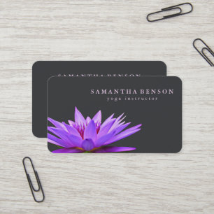 Elegant grijs en wit Lotus Flower Logo Yoga Visitekaartje