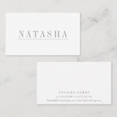 Elegant grijs en wit Onderstrepen Visitekaartje (Voorkant / Achterkant)