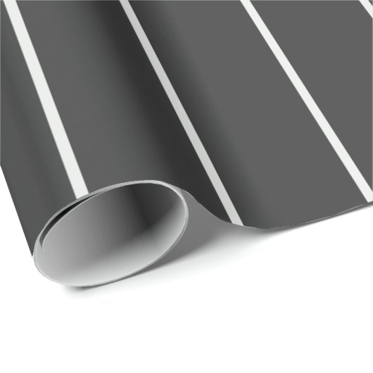 Elegant Grijs en Wit Pinstripe Patroon Cadeaupapier (Rol Hoek)