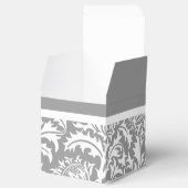Elegant grijs en wit William Morris bruiloft Bedankdoosjes (Geopend)