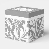 Elegant grijs en wit William Morris bruiloft Bedankdoosjes (Achterkant)