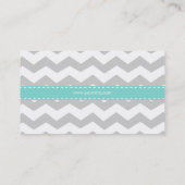 Elegant grijs en witte Chevron met monogram Visitekaartje (Achterkant)