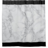 Elegant grijs en witte marmer met zilveraccenten douchegordijn (Voorkant)