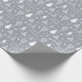 Elegant grijs en witte tennis kerst cadeaupapier (Hoek)