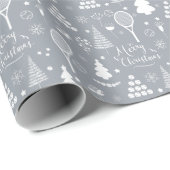 Elegant grijs en witte tennis kerst cadeaupapier (Rol Hoek)