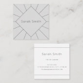 Elegant grijs en witte vierkante visitekaartjes (Voorkant / Achterkant)