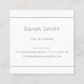 Elegant grijs en witte vierkante visitekaartjes (Achterkant)