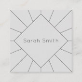 Elegant grijs en witte vierkante visitekaartjes (Voorkant)