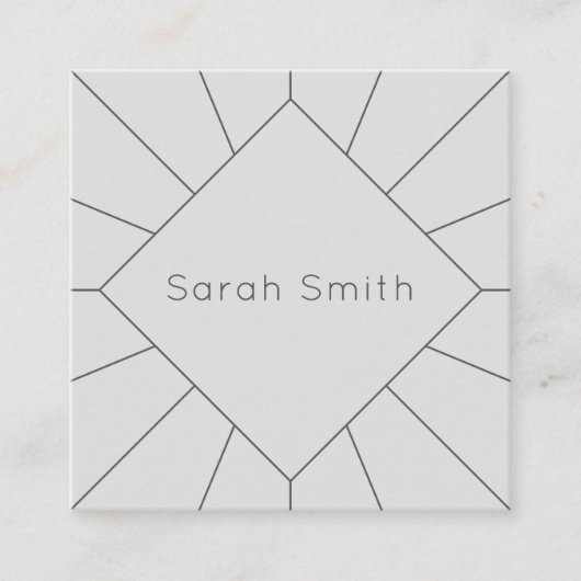 Elegant grijs en witte vierkante visitekaartjes (Voorkant)