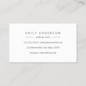 Elegant grijs en zilver marmer visitekaartje (Achterkant)